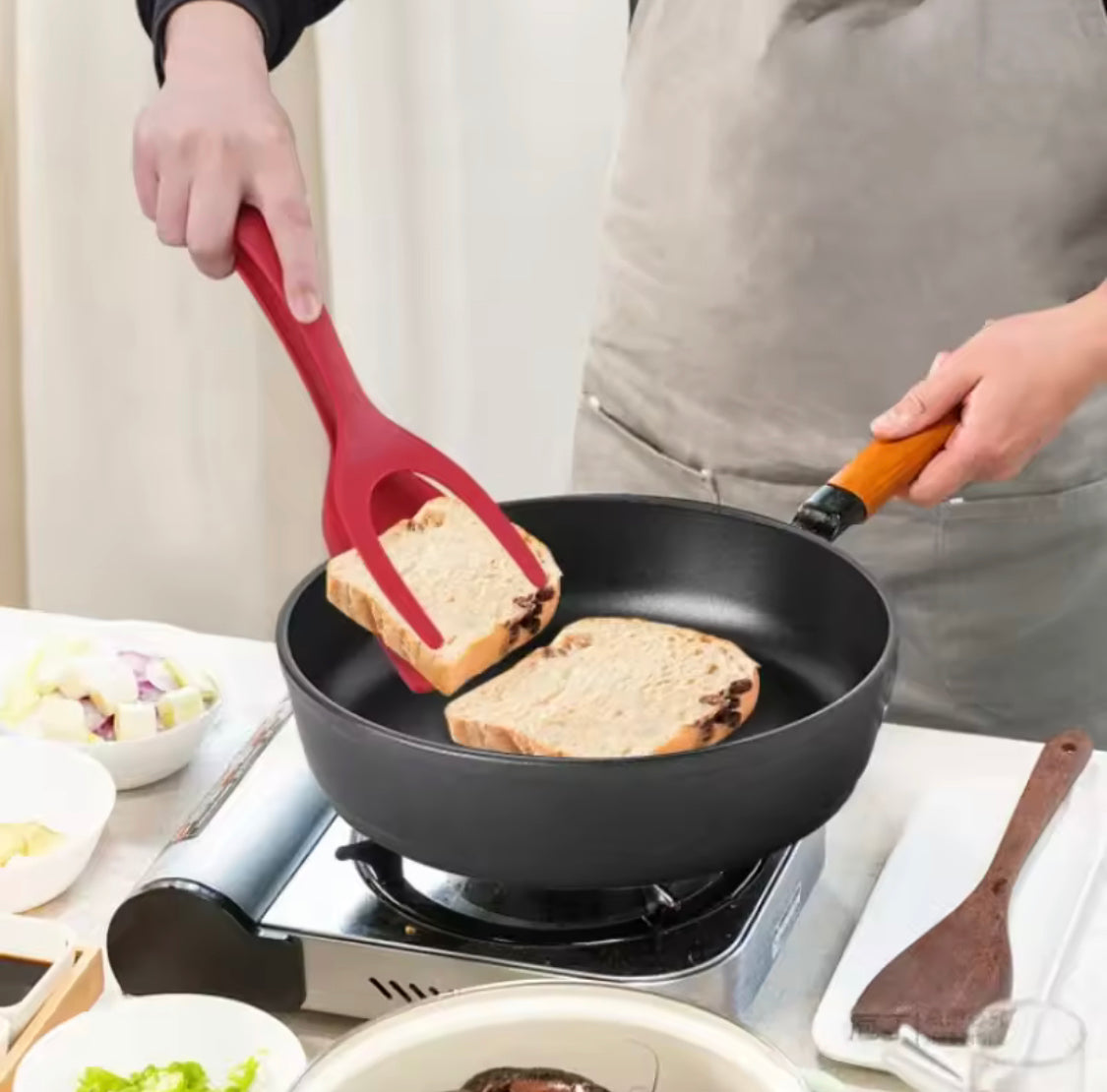 Egg Flipper Spatula, Silicone Cooking Spatula, 2 in 1 Grip Flip Tong, Silicone Steak Tongs, Omelette Turners, Pancake Bread Clamp Egg Flipper Spatula, Silicone Cooking Spatula, 2 in 1 Grip Flip Tong, Silicone Steak Tongs, Omelette Turners, Pancake Bread Clamp